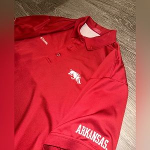 Large Columbia Arkansas Razorback Golf Shirt